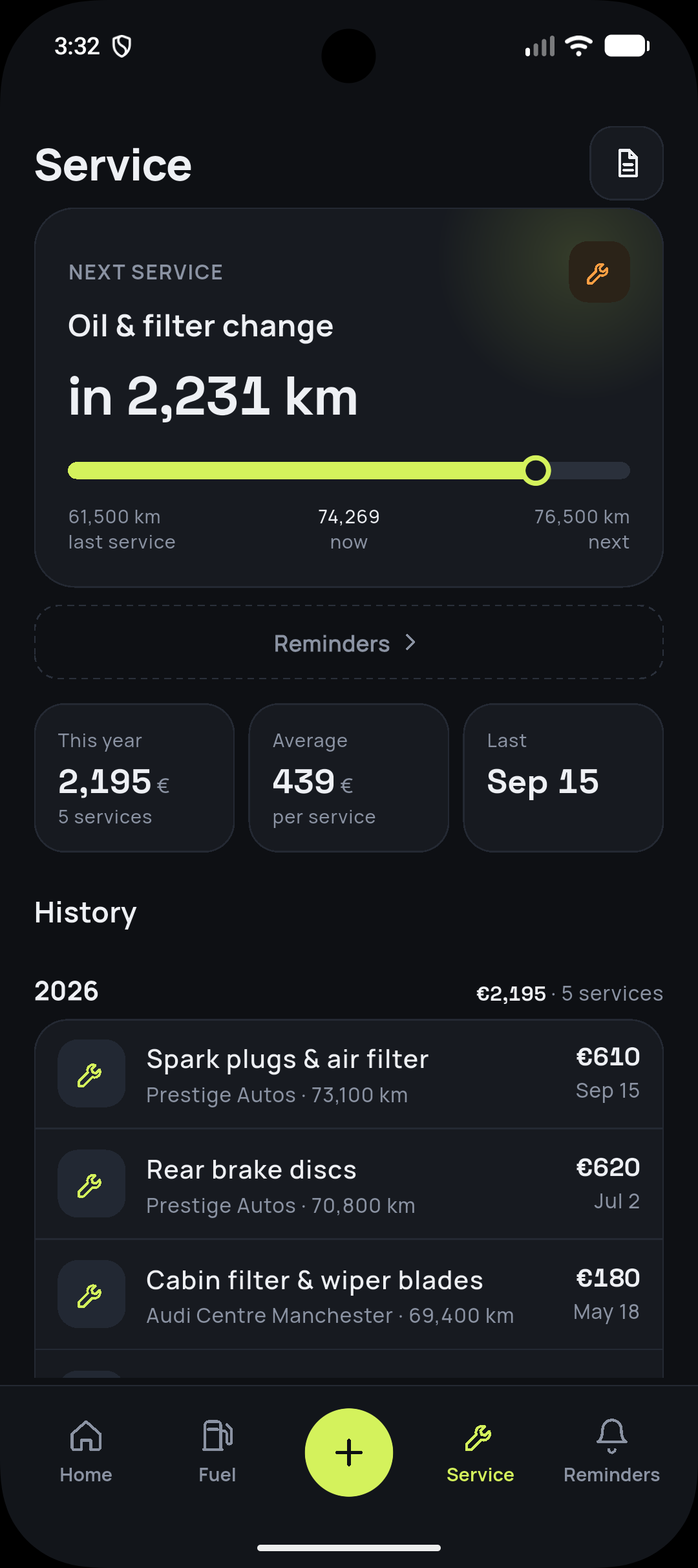 ClutchKO service history